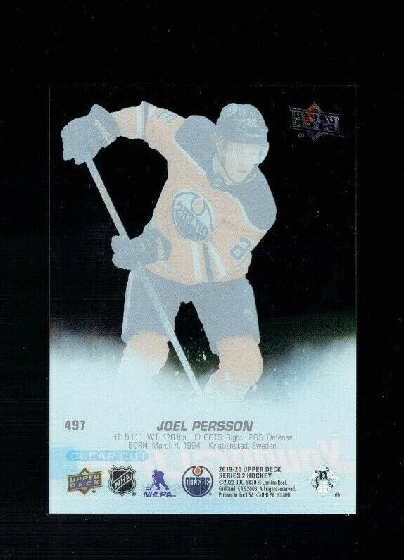 Joel Persson 2019-20 Upper Deck Series 2 YOUNG GUNS CLEAR CUT Rookie  -- OILERS 