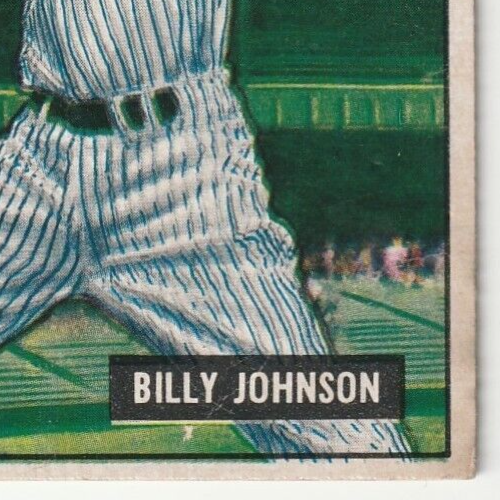 1951 Bowman  -  Billy Johnson   -  New York Yankees  #74   VG-VG+