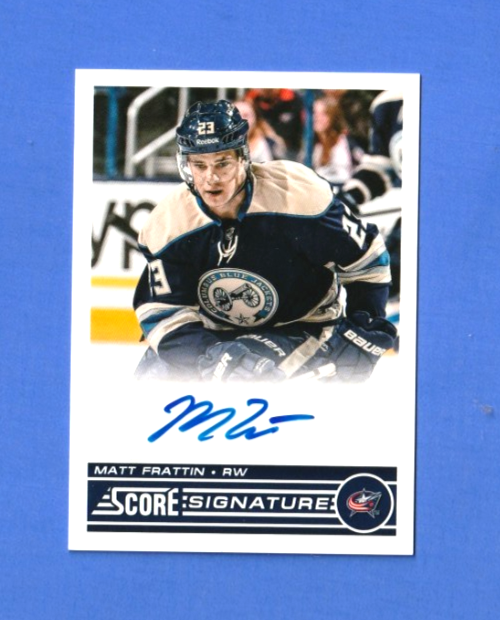 2013-14 Score  Panini   SIGNATURE  -  Matt Frattin #SS-MFT Columbus Blue Jackets
