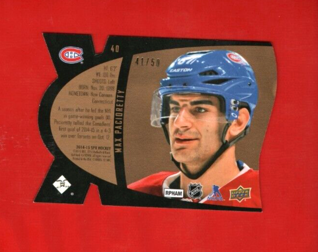 Max Pacioretty  2014-15 UD SPX   GOLD   #40  -  Montreal Canadiens   -  41/50