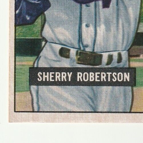 1951 Bowman  -  Sherry Robertson    -  Wasington Senators  #95   EX- EX+
