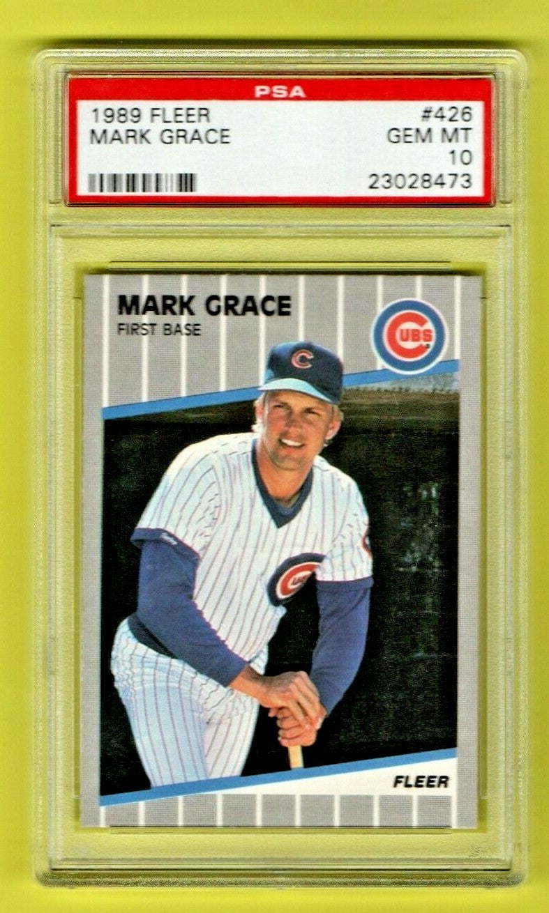 1989 Fleer Mark Grace #426 - PSA Grade GEM MINT 10 Chicago Cubs