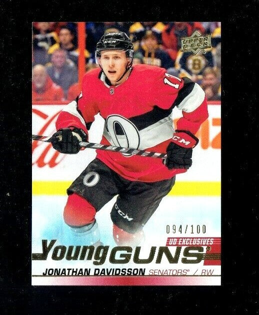 2019-20 UPPER-DECK YOUNG GUNS UD EXCLUSIVES JONATHAN DAVIDSSON #479 -  041/100