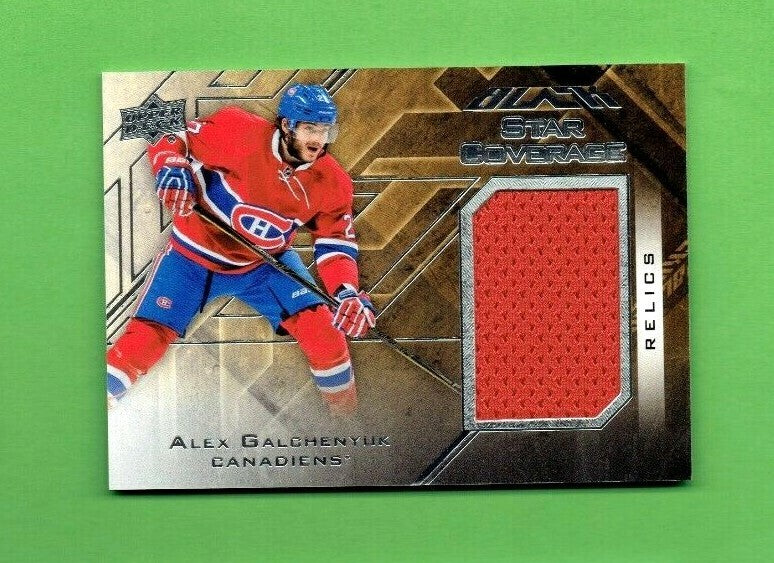 2015-16 UD BLACK STAR COVERAGE RELICS SCOV-AG ALEX GALCHENYUK MONTREAL CANADIENS