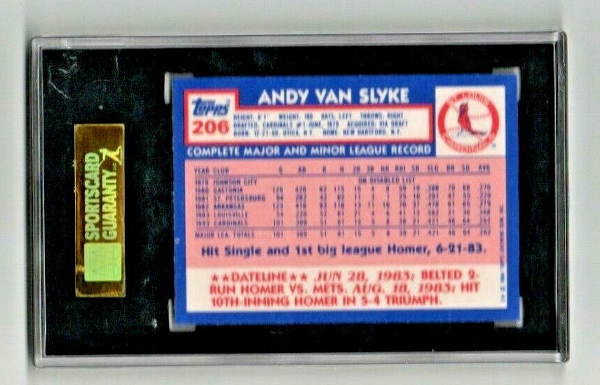 1984 Topps Tiffany #206 Andy Van Slyke St. Louis Cardinals  SGC 80 EX/NM 6