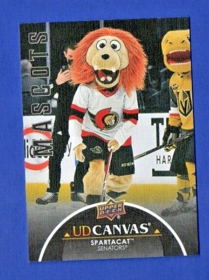 2021-22 Extended Series UD Canvas Black Mascots #C410 Spartacat Ottawa Senators