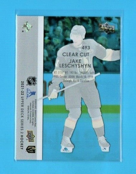 2021-22 UD Series 2 Young Guns Clear Cut - JAKE LESCHYSHYN  Vegas Golden Knights