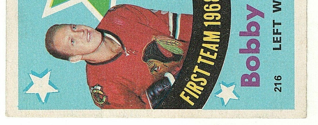 BOBBY HULL 1969-70 O-PEE-CHEE 69-70 NO 216 EX-NRMT  -  Chicago Blackhawks