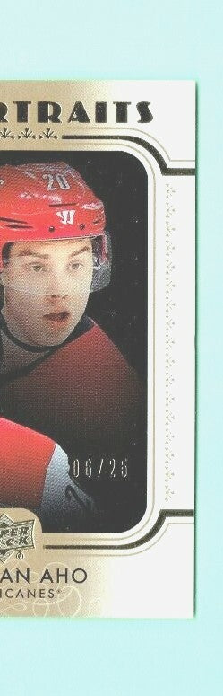 2019-20 UPPER DECK PORTRAITS GOLD - Sebastian Aho  -06/25 -  Carolina Hurricanes