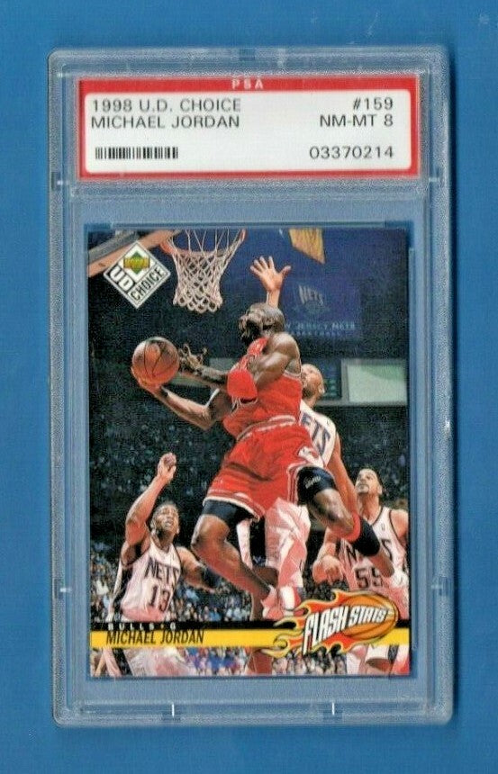 1998-99 Upper Deck UD Choice #159 Michael Jordan Chicago Bulls PSA NM-MT 8