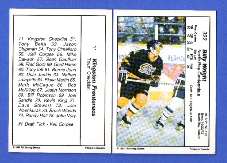 Lot of 8 Junior cards Kingston - Halifax - North Bay - Some   NRMT-MT