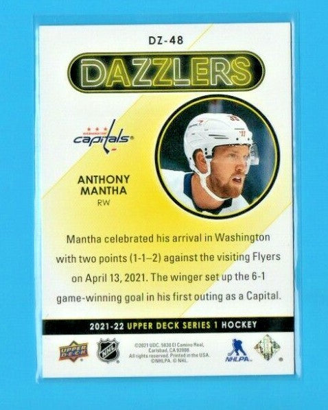 2021-22 Upper Deck Series 1 Red Dazzlers  #DZ-48  - ANTHONY MANTHA   -  Capitals