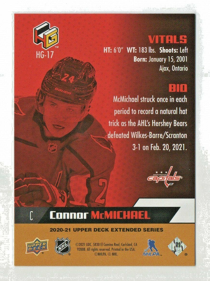 2020-21 Upper Deck Extended HoloGrFX GOLD RC HG-17 - Connor McMichael - Capitals