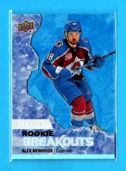 2021-22 UD - Series 2 - Rookie Breakouts Alex Newhook  RB16 098/100  - Avalanche