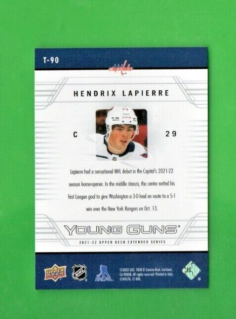 2021-22 Upper Deck Extended Hendrix Lapierre 06-07 Retro RC Young Guns #T-90