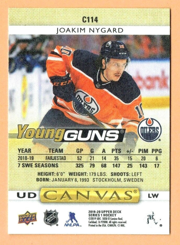 2019-20 Upper Deck - YOUNG GUNS CANVAS - Joakim Nygard  - C114 - Edmonton Oilers