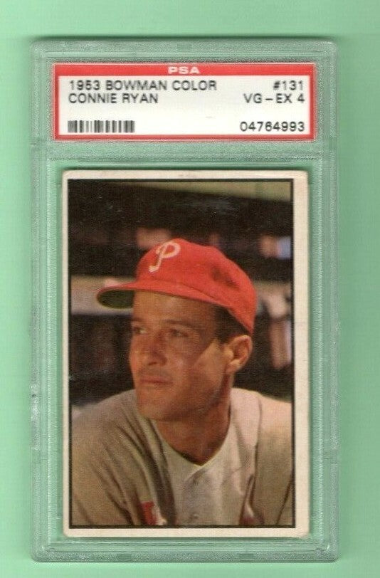1953 Bowman Color Connie Ryan #131 PSA VG-EX 4 Philadelphia Phillies