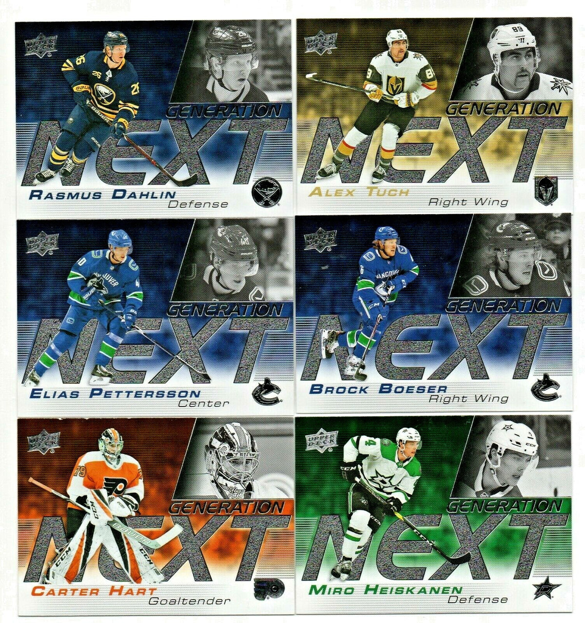  Upper Deck 2019-20 Complete Generation Next Inserts Set (GN1-20)