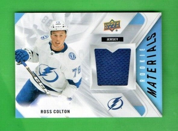 2021-22 Upper Deck Series 2 Ross Colton Rookie Materials BLUE # RM-RC  Lightning
