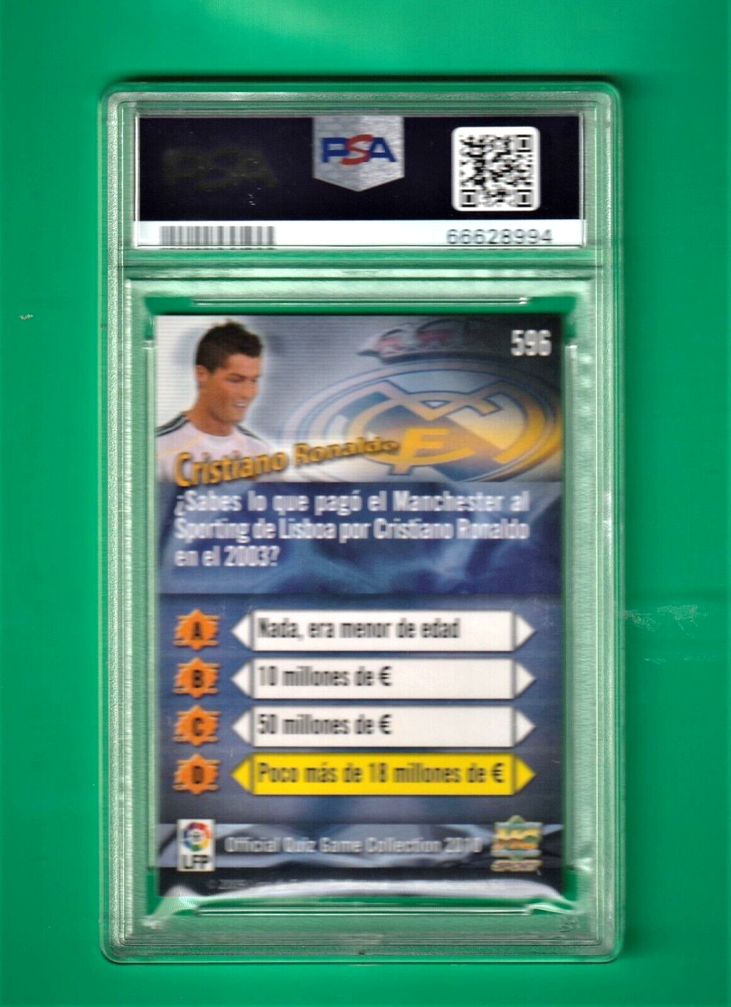 2009 Mundi Cromo Campeonato Nacional De Liga Blue  -  Cristiano Ronaldo -  #596
