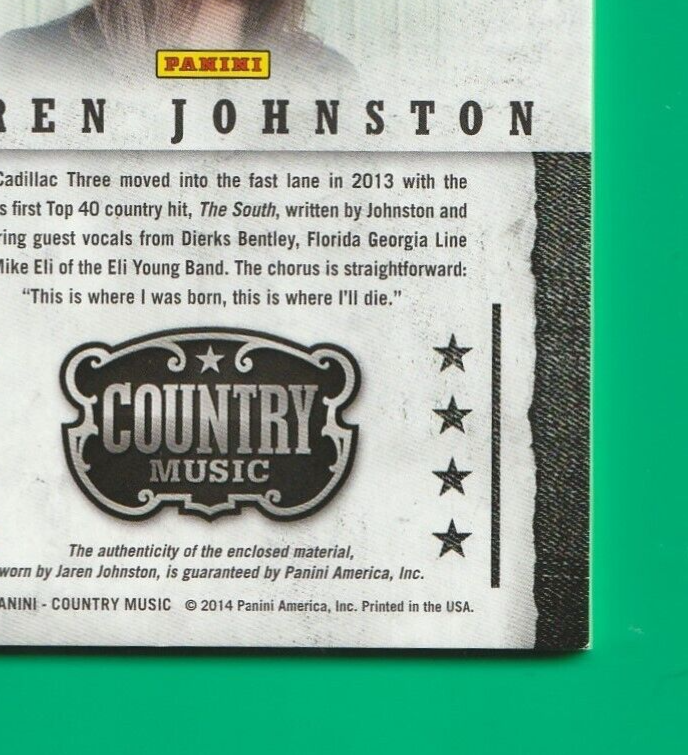 2014 Panini Country Music Jaren Johnston relic  347/499