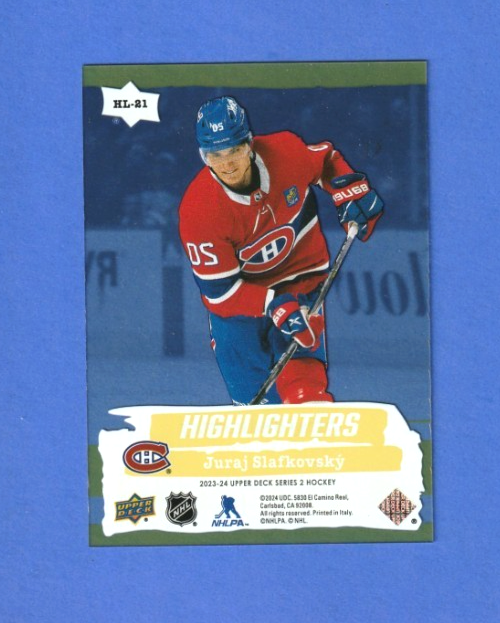 2023-24 UD Series 2 - Highlighters #HL-21  Juraj Slafkovsky - Montreal Canadiens