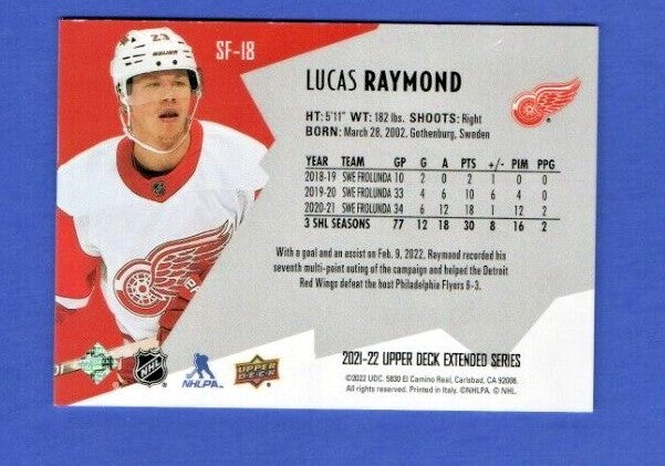 Lucas Raymond  2021-22 UD Extended SPxFinite Radiance Silver #SF-18  0158/2999