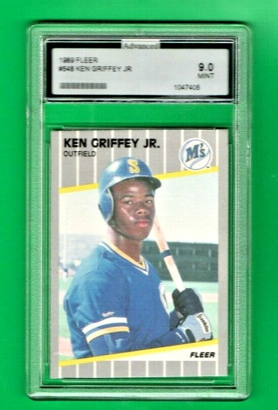 1989 Fleer Ken Griffey Jr. Mint ROOKIE CARD #548 Baseball RC -  Advanced Mint  9