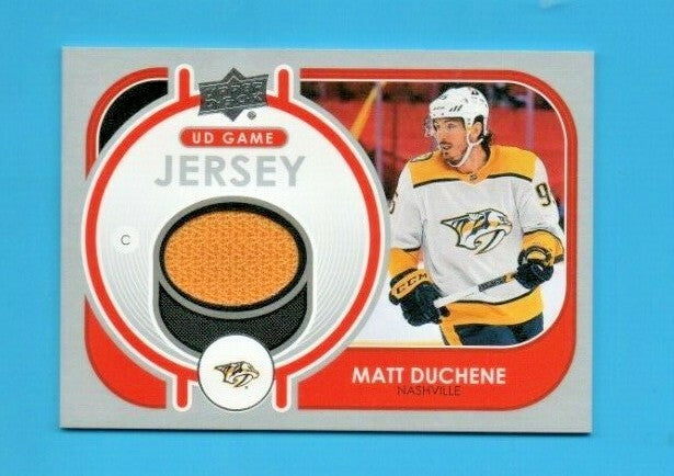 2021-22 Upper Deck Hockey Series 1 MATT DUCHENE Game-Worn Jersey Patch #GJ-MD 