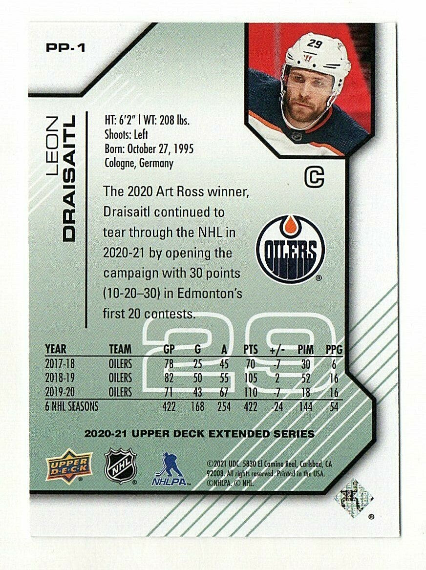 2020-21 UD EXTENDED Pros and Prospects ROOKIES - PP-1 Leon Draisaitl - 0647/1000