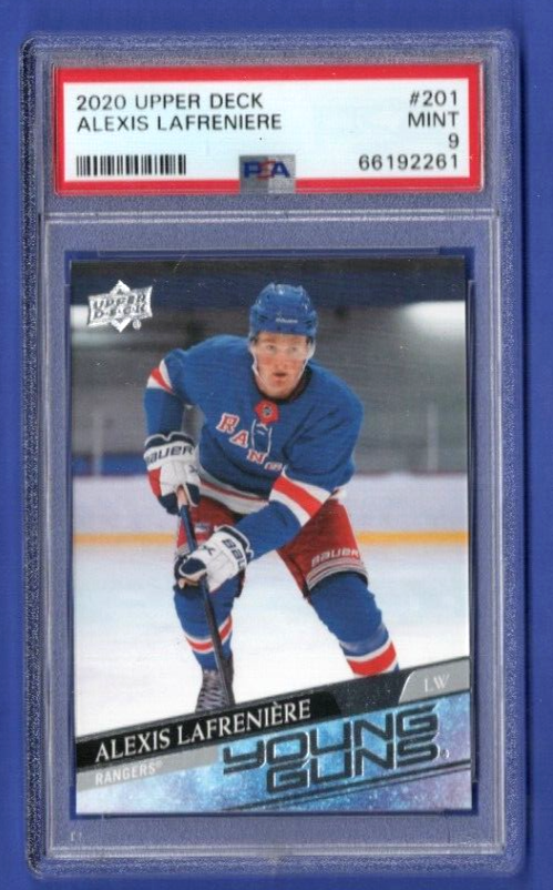 2020 Alexis Lafreniere Young Guns PSA 9 Upper Deck Rookie Card Mint N.Y. Rangers