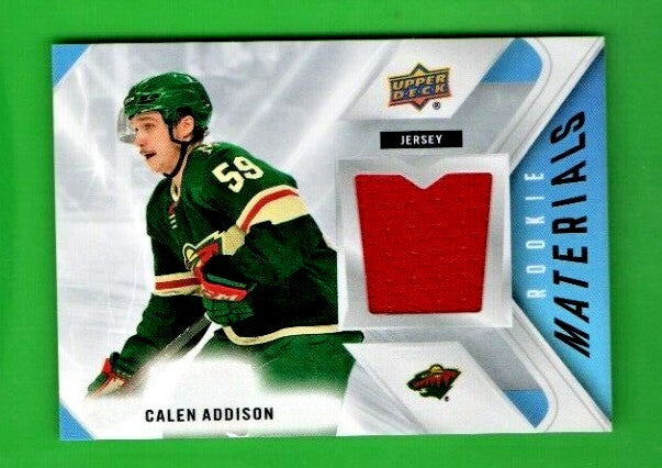 2021-22 UD Series 2 Calen Addison Rookie Materials RED #RM-CA  - Minnesota Wild