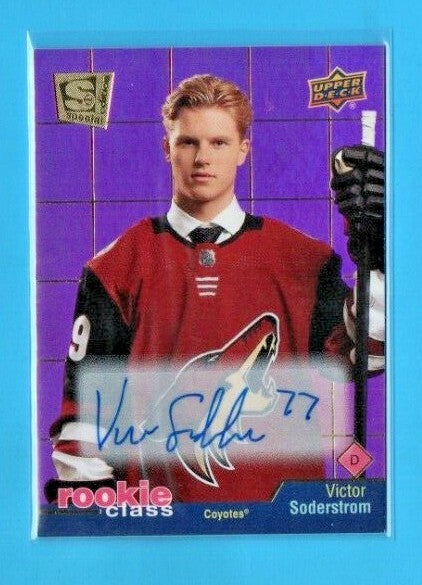 2020-21 Upper Deck Ext Series-Rookie Class AUTO Victor Soderstrom RC-17 Coyotes 