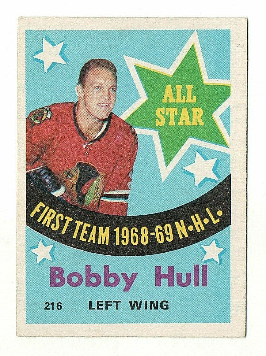 BOBBY HULL 1969-70 O-PEE-CHEE 69-70 NO 216 EX-NRMT  -  Chicago Blackhawks
