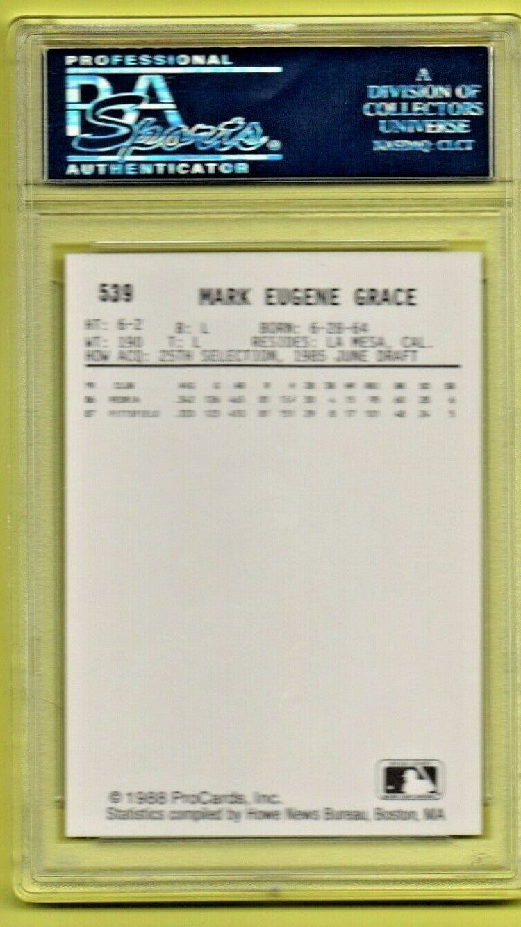 1988 Procards Iowa Cubs Mark Grace Minor League Rookie Card RC  PSA MINT 9 