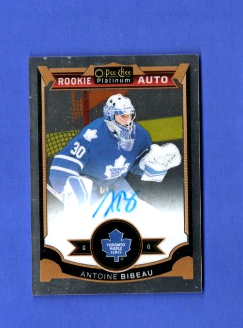 2015-16 Upper Deck O-Pee-Chee Platinum Rookie Auto ANTOINE BIBEAU #172 Leafs OPC