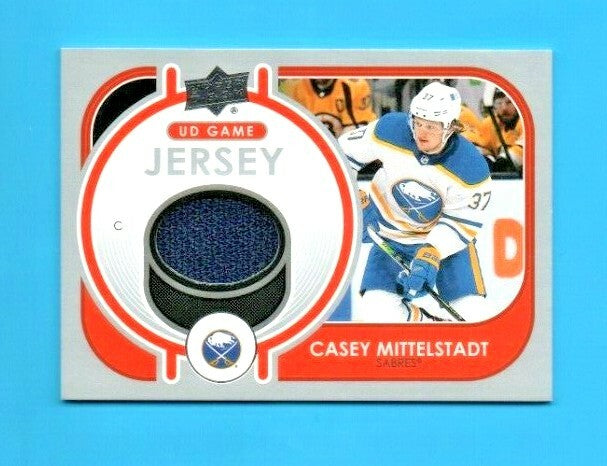 2021-22 Upper Deck UD Game Jersey  - Casey Mittelstadt  - #GJ-CM Sabres  -  Blue