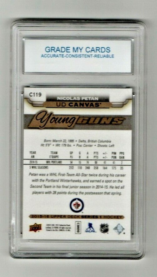  2015-16 Upper Deck Young Guns Canvas #C119 Nicolas Petan Gem-Mint 10 - Winnipeg