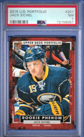 2015 Upper Deck  Portfolio  -  Jack Eichel  -  ROOKIE #201   PSA 7 NRMT