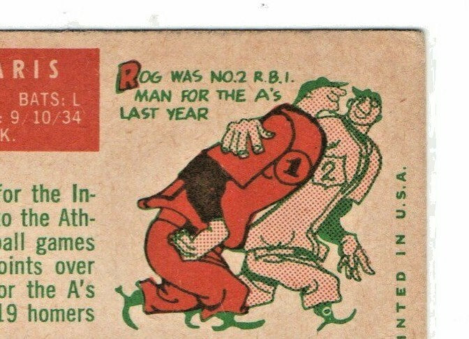 1959 Topps Roger Maris VG-EX (HOF) Kansas City Athletics #202 Baseball Card 