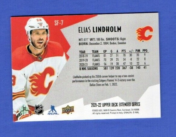 Elias Lindholm   2021-22 UD Extended SPxFinite Radiance Silver #SF-7   0394/2999