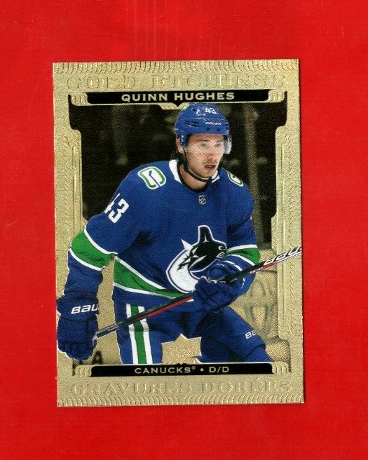 2022-23 UD TIM HORTONS  Gold Etchings  G-12   Quinn Hughes  -  Vancouver Canucks