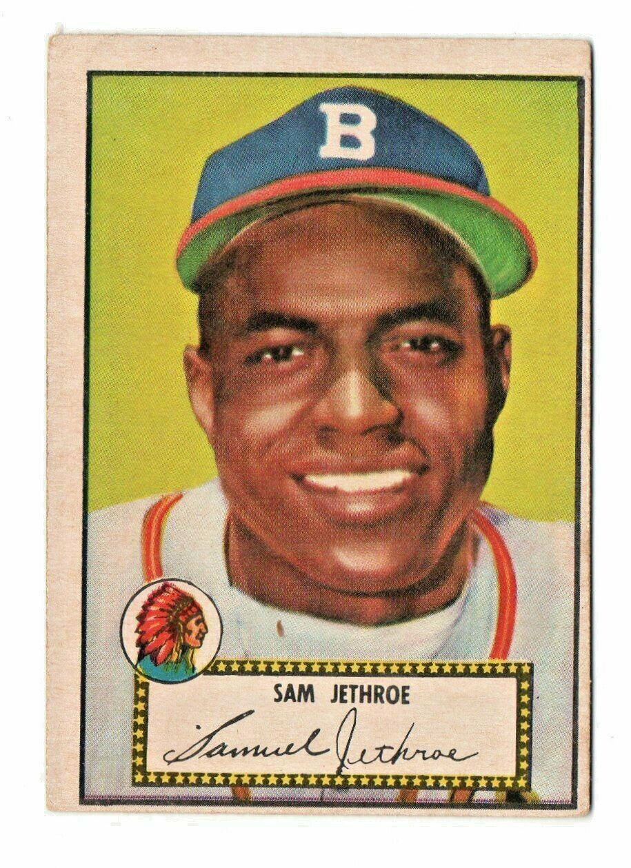 1952 Topps Set Break # 27 Sam Jethroe LOW GRADE (filler)(red back) Boston Braves