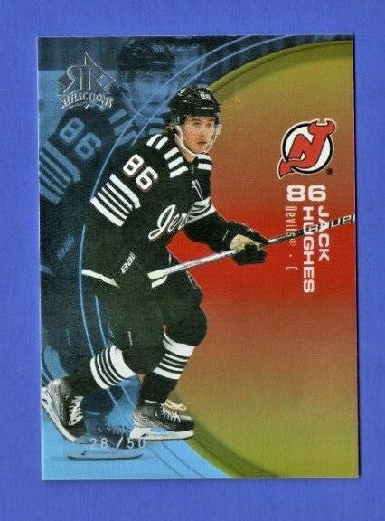 Jack Hughes  2021-22 Upper Deck Extended Reflections   GOLD   #28/50 Devils #24