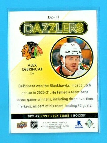 2021-22 Upper Deck Series 1 Red Dazzlers #DZ-11 Alex DeBrincat - Blackhawks 
