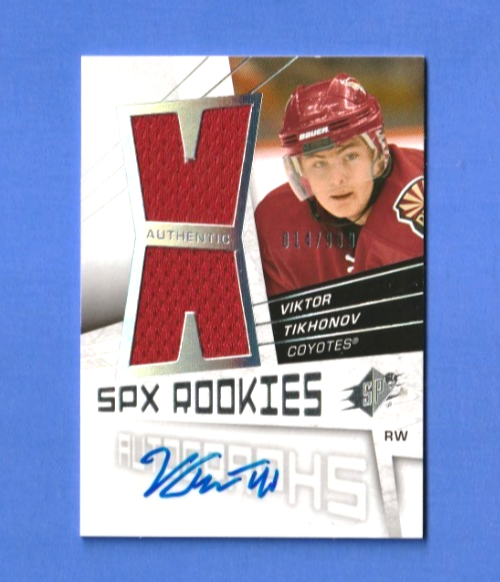 2008-09 SPx Rookies Jersey  Autograph #164  -  Viktor Tikhonov  -  RC    014/999