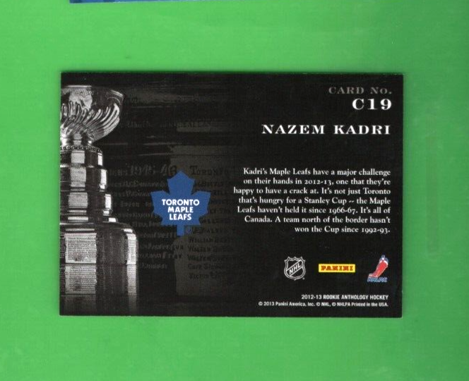 2012-13 Panini Rookie Anthology Cup Contenders #C19  455/999 Toronto Maple Leafs