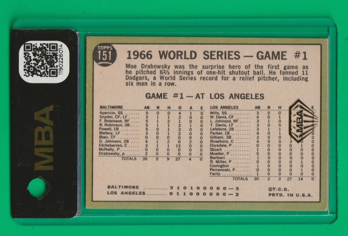 1967 Topps   -  World Series Game 1     #151   -  MBA AUTHENTIC