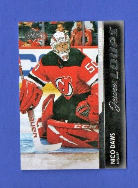 2021-22 UD EXTENDED SERIES FRENCH YOUNG GUNS JEUNES LOUPS #748 NICO DAWS Devils