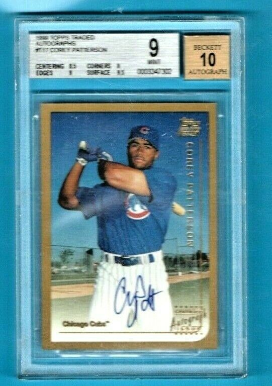 1999 Topps Traded Autographs #T17 Corey Patterson Rookie Beckett 9 MINT -AUTO 10